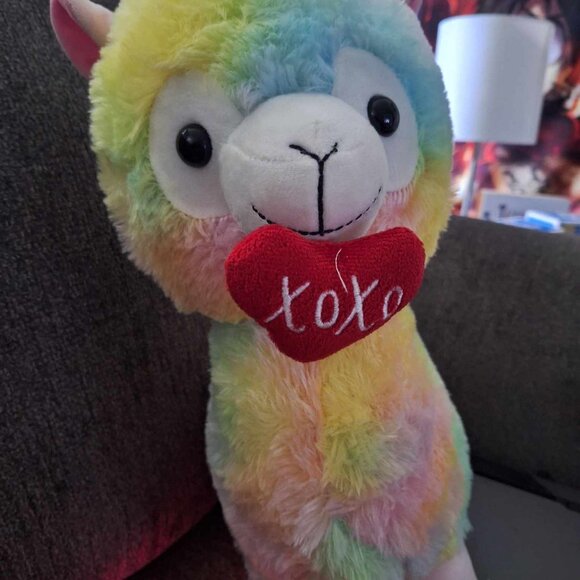 Rainbow Colored Llama Plush xoxox - Picture 3 of 3